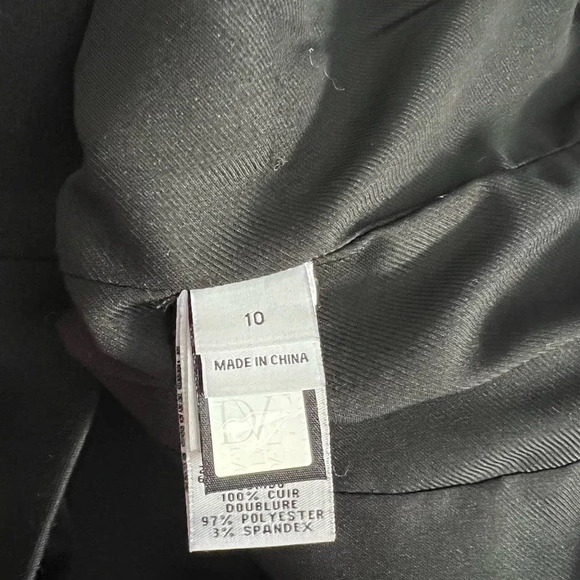 Diane‎ von Furstenberg Marc Leather Trim Blazer Jacket Black Size 10 - Picture 10 of 12